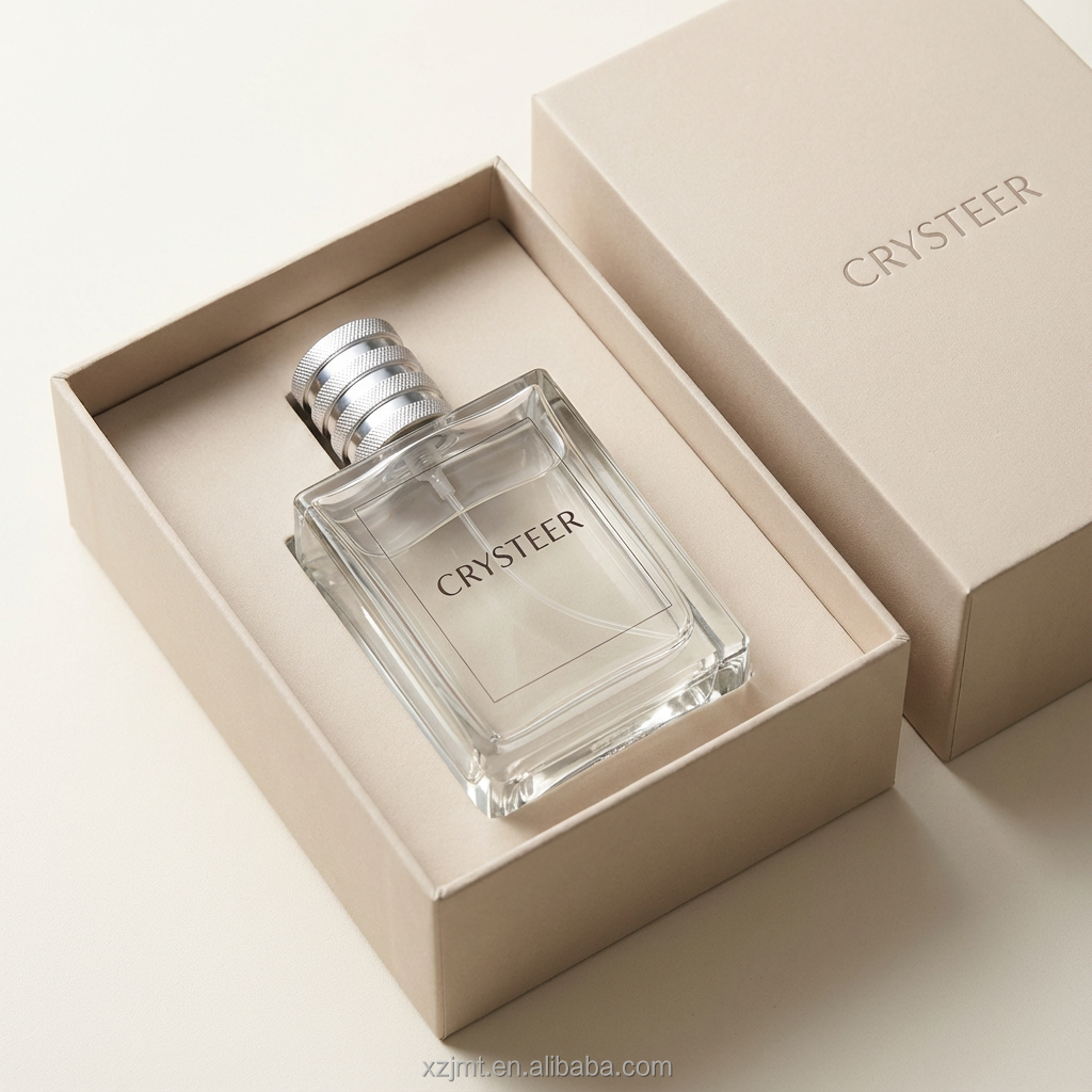 Perfume Bottle - Eco-friendly Recyclable Clear Rectangle Glass Perfume Bottle - Premium Quality Luxury CE Certificate